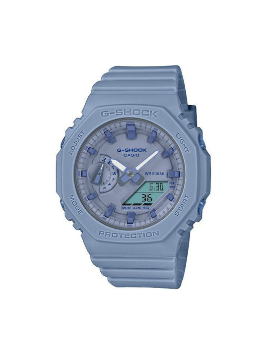 Casio Watch Chronograph with Gray Rubber Strap