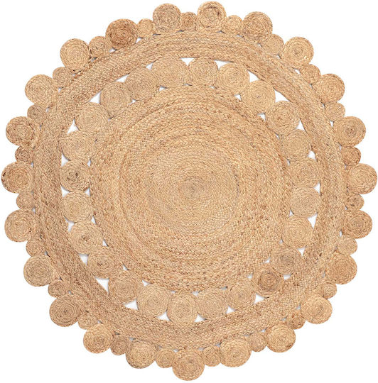 Silk Fashion 1760 Teppich Rund Sommer aus Jute Natural