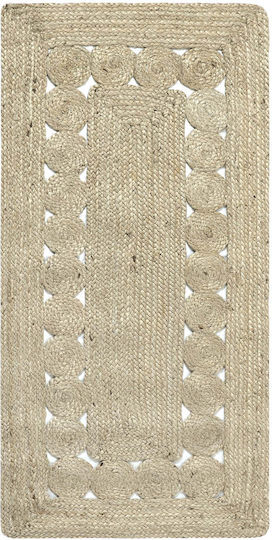Silk Fashion 1761 Χαλί Ορθογώνιο Καλοκαιρινό από Γιούτα Light Grey 60x130cm
