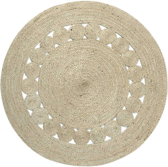 Silk Fashion 1764 Χαλί Στρογγυλό Καλοκαιρινό από Γιούτα Light Grey Φ150cm
