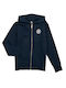Fleece Kinder-Sweatshirt Strickjacke mit Kapuze Marineblau