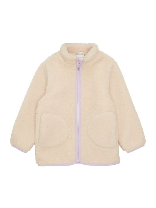 Kinderstrickjacke Pelz Beige