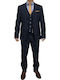 Men's Suit with Vest Slim Fit Blue