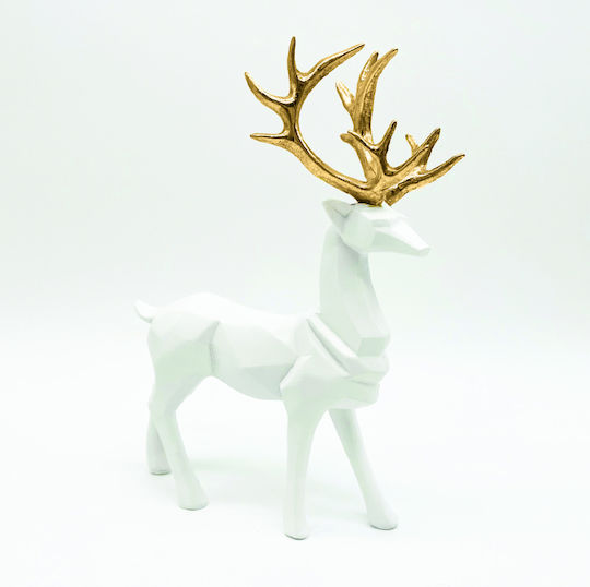 Aca Weihnachtliche Kunststoff Figur Hirsche Weiß Höhe 30cm
