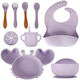 Hola Toys Feeding Set Crab made of Silicone Purple 6pcs