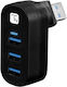Techly Hub 3 Θυρών USB 3.0 με σύνδεση USB-A Γκρι