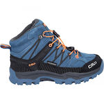 CMP Kids Waterproof Leather Hiking Boots Rigel Mid Blue