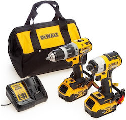 Dewalt Σετ Παλμικό Κατσαβίδι & Δραπανοκατσάβιδο Brushless 18V με 2 Μπαταρίες 5Ah και Θήκη