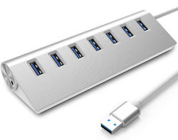 Co2 USB 3.0 Hub 7 Θυρών με σύνδεση USB-A Γκρι