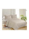 Silk Fashion Set Coverlet Queen Size Camel 220x240cm 3pcs