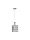 Keskor Pendant Light Silver with Crystals for Socket E27 15x15x27cm