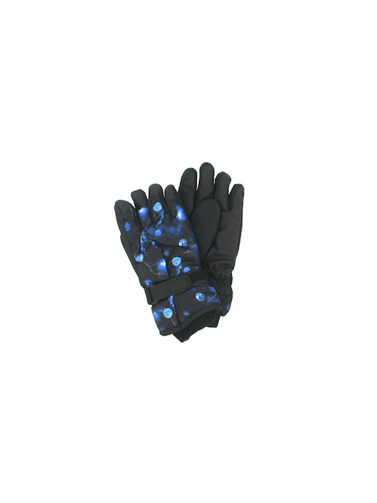 CHILDREN'S SNOW GLOVE IN BLACK WITH LINING AND PATTERN 123.654328.70