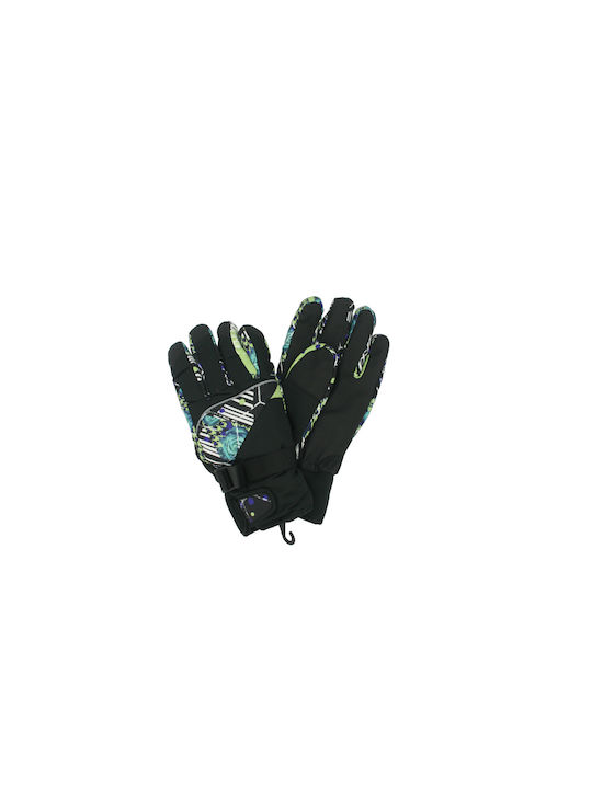 CHILDREN'S SNOW GLOVE IN BLACK WITH LINING AND PATTERN 123.654328.80