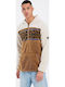 Sportliche Langarm Herrenbluse Braun
