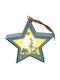 Lianos Lianos Christmas Pendant Illuminated Wooden Stars 12x12cm 12 Pieces