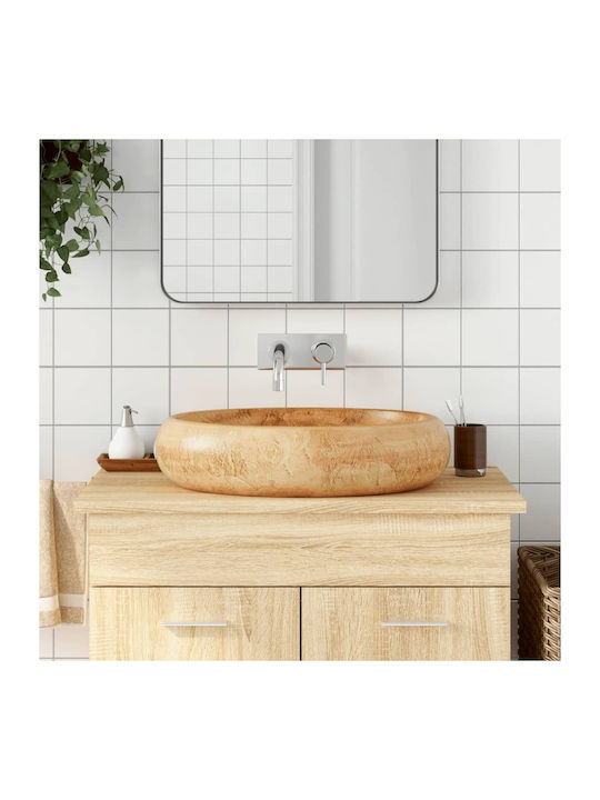 vidaXL Vessel Sink Ceramic 59x40x15cm Coffee