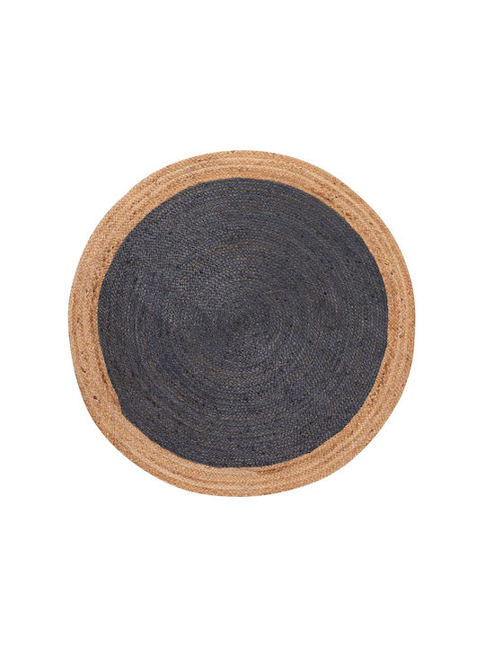 Silk Fashion 1748 Rug Round Summer from Jute Natural/dark grey