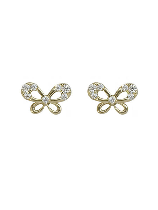 Jewels Love Kids Earrings Studs Butterflies made of Gold 14K