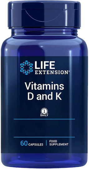 Life Extension Vitamins D And K Βιταμίνη για Ενίσχυση του Ανοσοποιητικού & την Υγεία των Οστών 60 κάψουλες