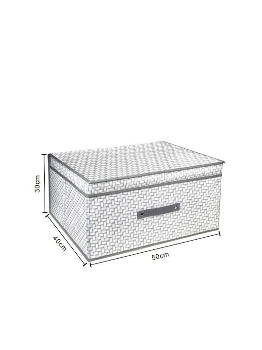 Tpster Tesatura Cutie de Depozitare cu Capac Gri 50x40x30cm 1buc