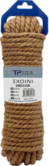Tpster Σχοινί Στριφτό 6mm 20m Γιούτα