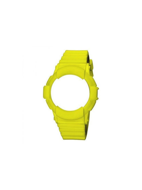 WATX & CO Καουτσούκ Λουράκι Κίτρινο 43mm