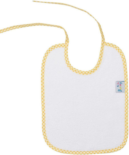 Bunny Bebe Bib from 100% Cotton with Lace Band White with Yellow