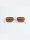Cs 012 Unisex Sunglasses with Gold Metal Frame and Brown Gradient Lens
