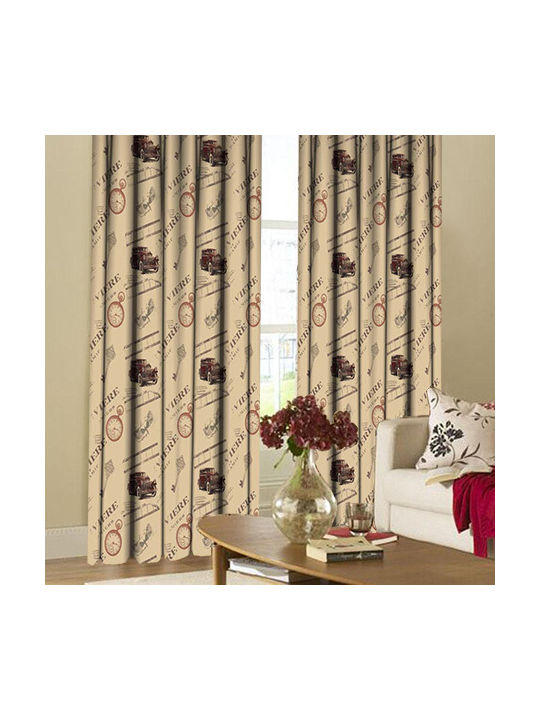 Vasilas Home Curtain with Grommets 140x265cm