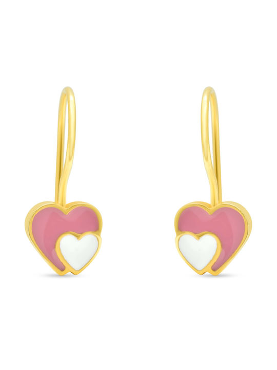 Goldjewels Gold Plated Kids Earrings Pendants Hearts made of Silver