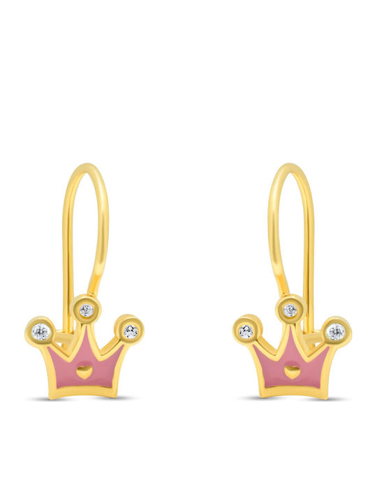 Goldjewels Gold Plated Kids Earrings Pendants with Stones from Silver