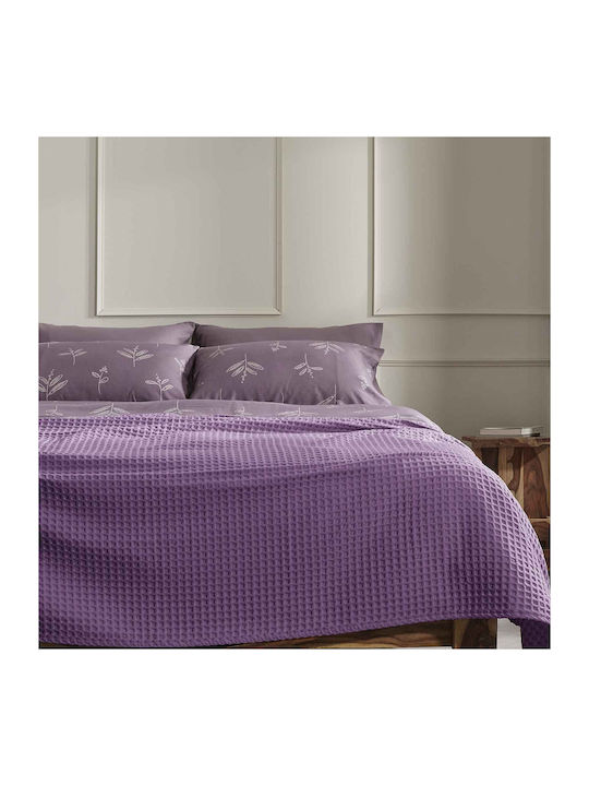 Αιγαίον Κουβέρτα Πικέ King Size 270x240εκ. Grape Jam