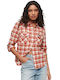 Superdry Langärmelig Damen Hemd H6A/ORANGE CHECK Geprüft