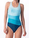 Activewear Swimsuit with Removable Padding Light Blue