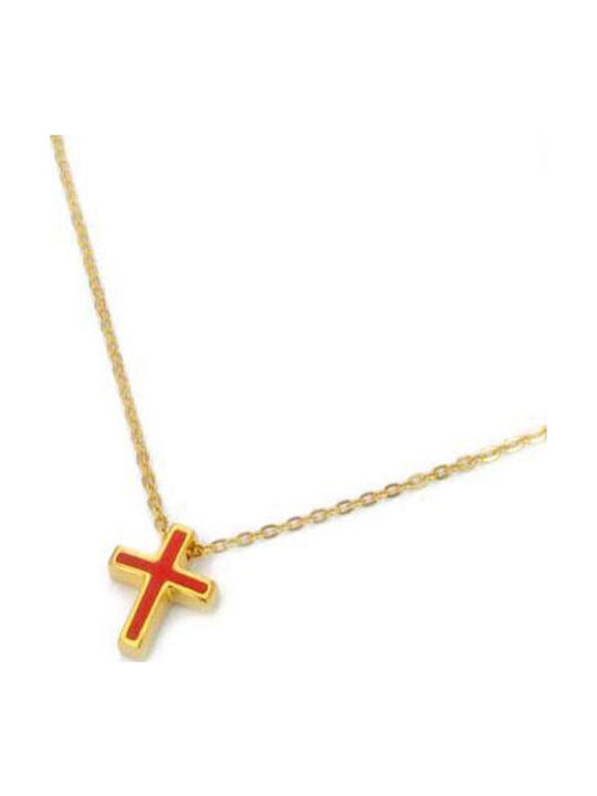 Arteon Damen Kreuz aus Vergoldetem Silber mit Kette