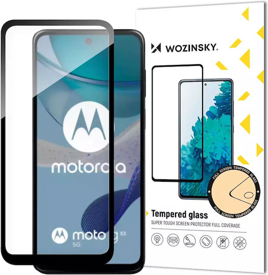 Frame Full Glue Full Face Tempered Glass Μαύρο (Moto G53 / G13 / G23)