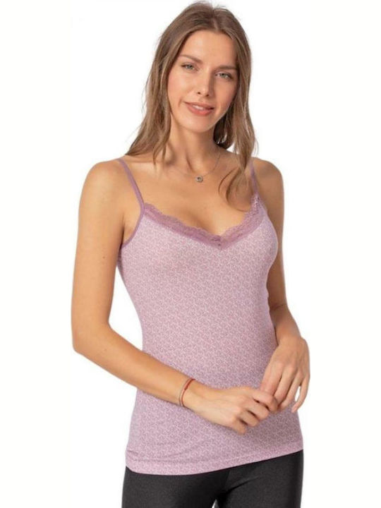 Sexen Women's T-Shirt with Spaghetti Strap Purple
