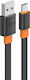 Celebrat Flat USB 2.0 Cable USB-C male - USB-C Μαύρο 1m (CB-33A-C-BK)
