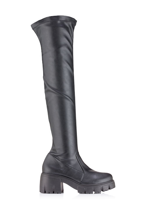 In London Leather Women's Boots with Zipper Black