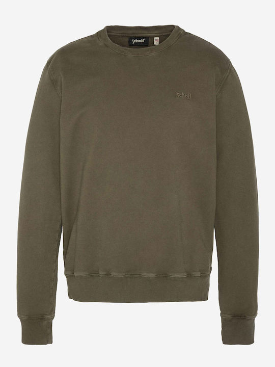 Schott Herren Sweatshirt Khaki