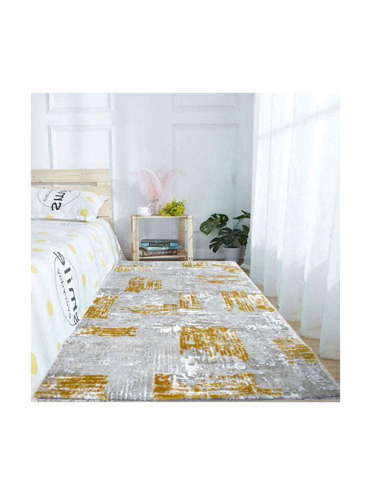 Το μεγάλο παζάρι Modern Bedroom Rugs Set Grey-Yellow TMP-2278 3pcs