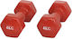 MDS Set de gantere Hexagonale Din vinil 2 x 4kg