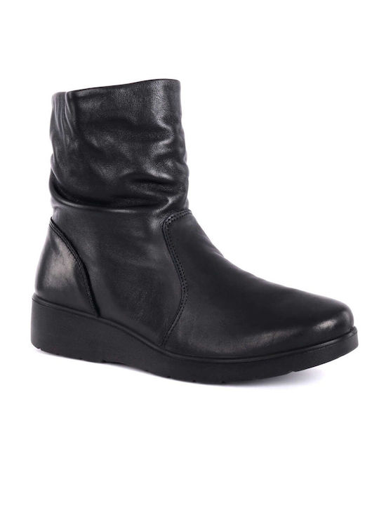 Imac Leather Women's Ankle Boots Black