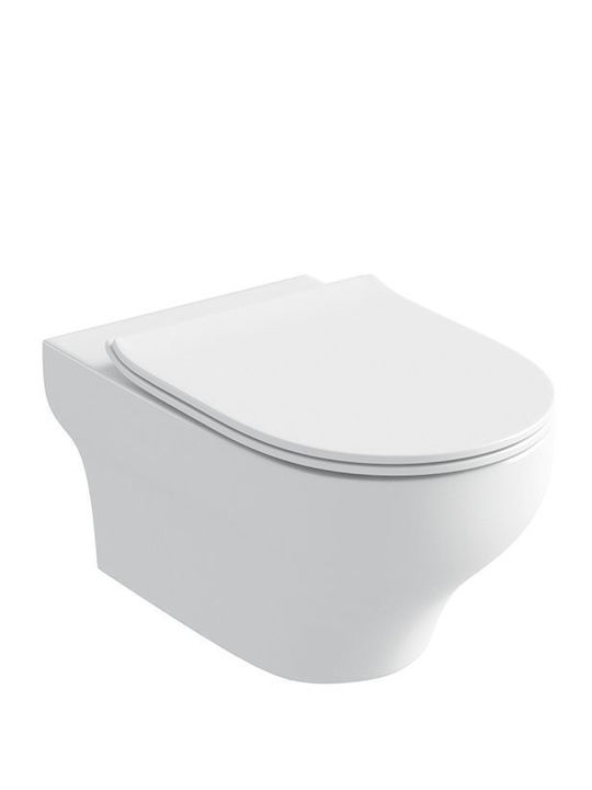 Orabella Clear Rimless Wandhängende Toilette Randlos mit Schlank Deckel Sanftes Schließen Weiße Orabella Clear Rimless Wandhängende Toilette Randlos mit Schlank Deckel Sanftes Schließen Weiße