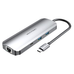 Vention USB-C Докинг станция с HDMI 4K PD Етърнет (TOMHB)
