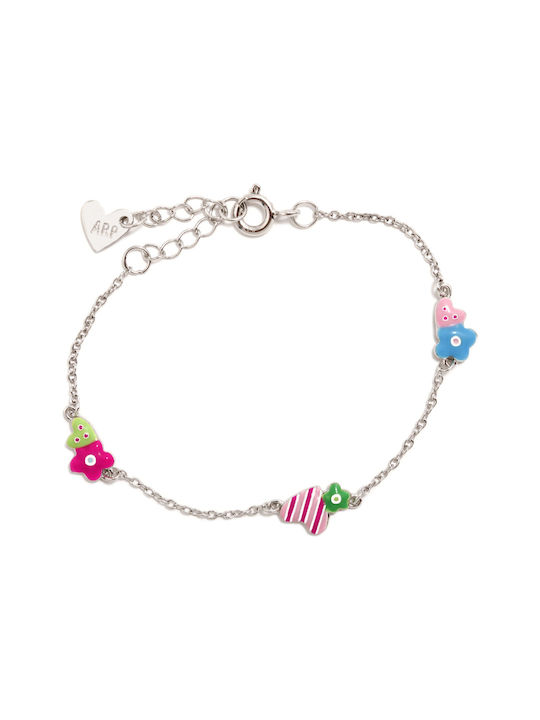 Agatha Ruiz De La Prada Kids Silver Bracelet with Flower for Girl