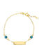 Mentzos Kids Bracelet ID from Gold 9K with Evil Eye
