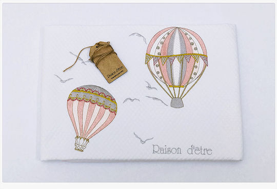 Raison D' Etre Pătură Pepinieră Swaddling pături Hot Air Balloon Pique Roz 90x80cm