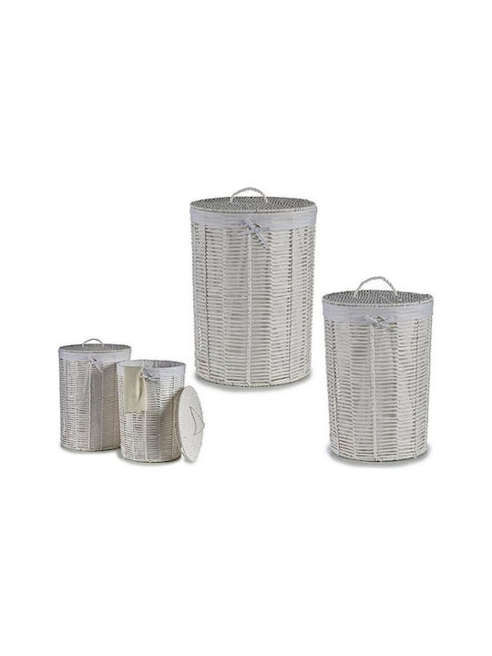 Kipit Set of Fabric Laundry Baskets 44x56x44cm White