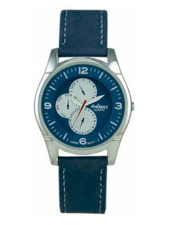 Arabians Men's Watch 35mm Battery with Blue Leather Strap